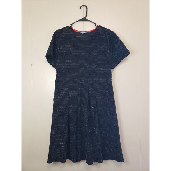 Draper James Dresses & Skirts - Draper James Dress Women XL Black Silver Metallic Knit Short Sleeve Fit n Flare
